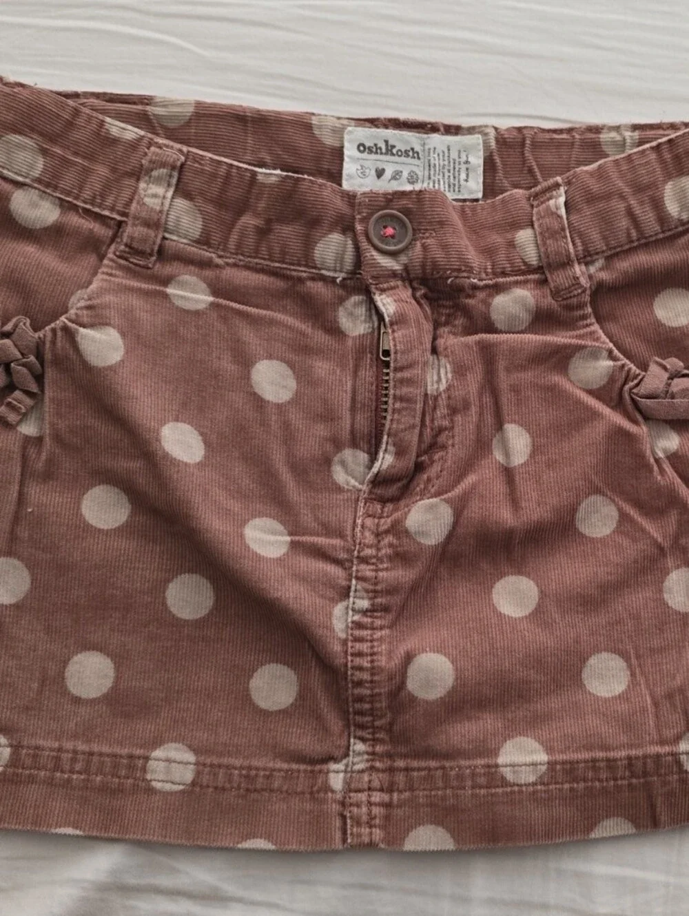 OshKosh B'gosh Dusty Rose Polka Dot Corduroy Skirt